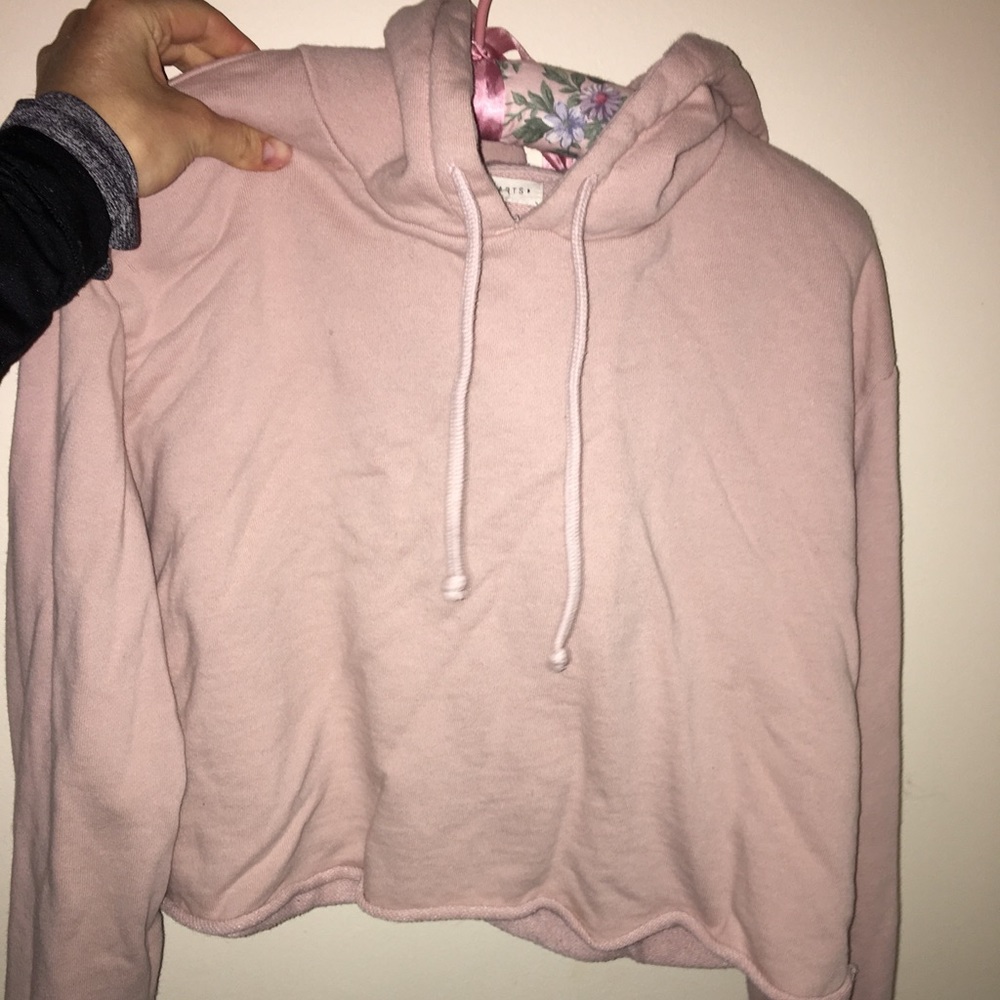 Light pink cropped hoodie